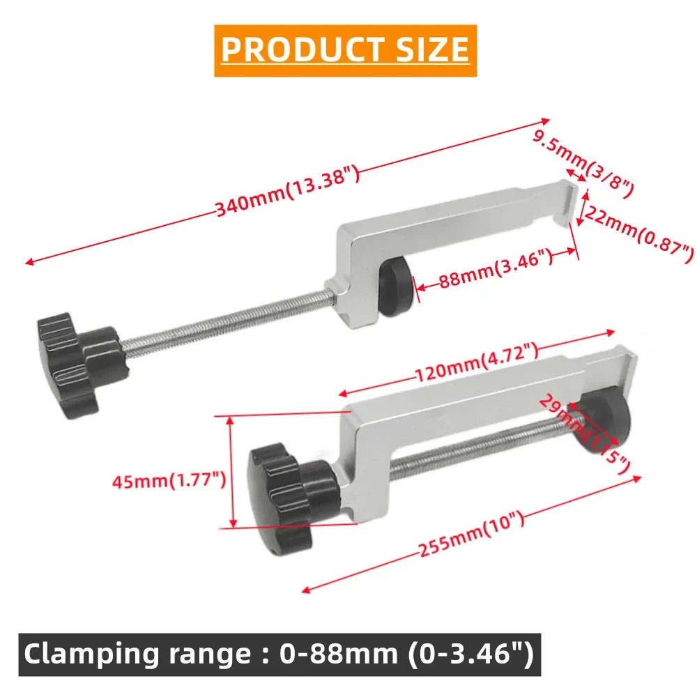 Quick Screw Guide Rail Clamp for MFT and Guide Rail System,Universal Table Clamps Aluminum Alloy T Slot G Clamp