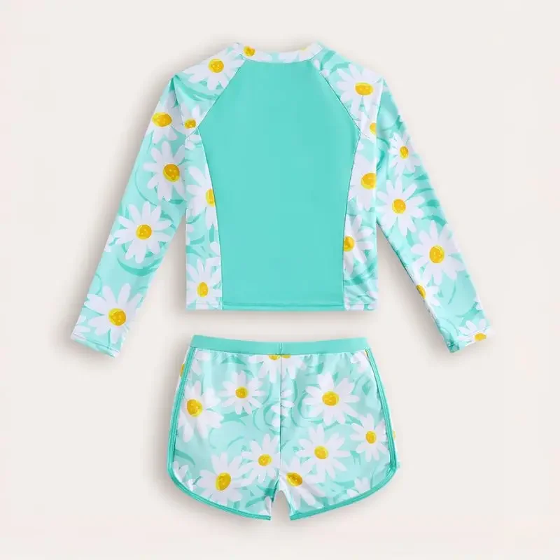 Costume da bagno per bambina, due pezzi, con pantaloncini, costume da bagno, costume da bagno per bambini, protezione UV estiva, costumi da bagno ﻿