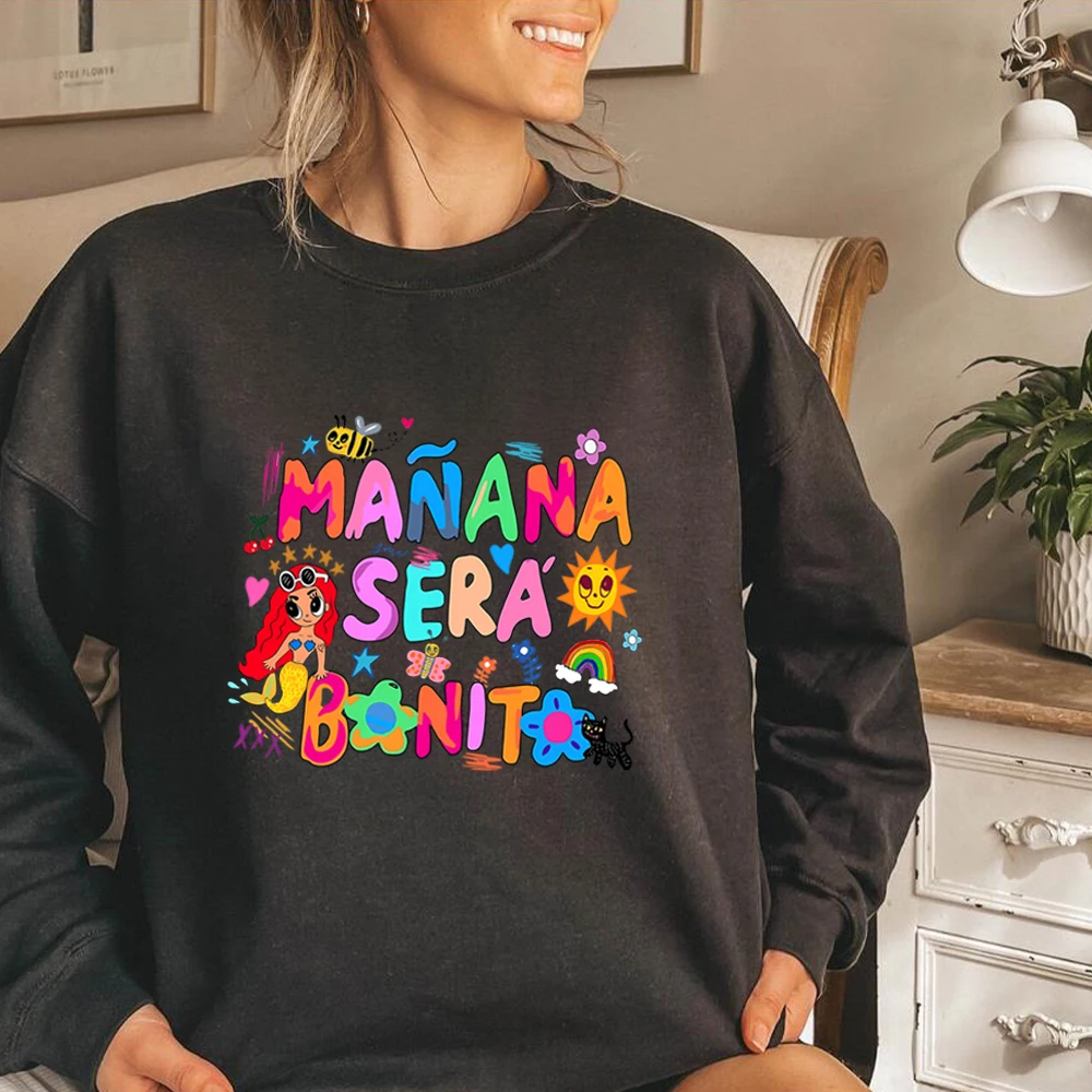 كارول جي مانا سيرا بونيتو سويت شيرت مع الموقد ، لطيف هوديي ، العصرية الرجعية الموسيقى قميص ، Y2K مانانا