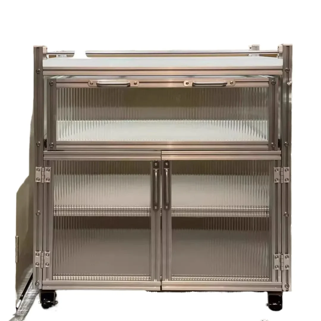 Ocean plate aluminum profile coffee creative workbench locker acrylic floor multi-functional side cabinet