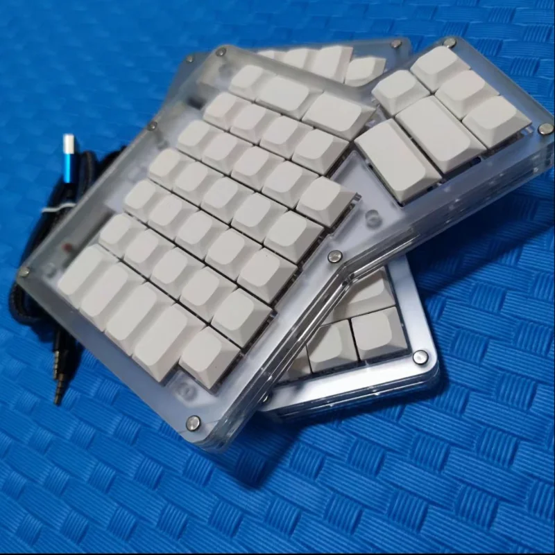 Ergodox Split Mechanical Keyboard Transparent Frosted Acrylic/3D Wired Custom Hot Swap Ergonomic Gaming Dual Handed Keyboard Kit