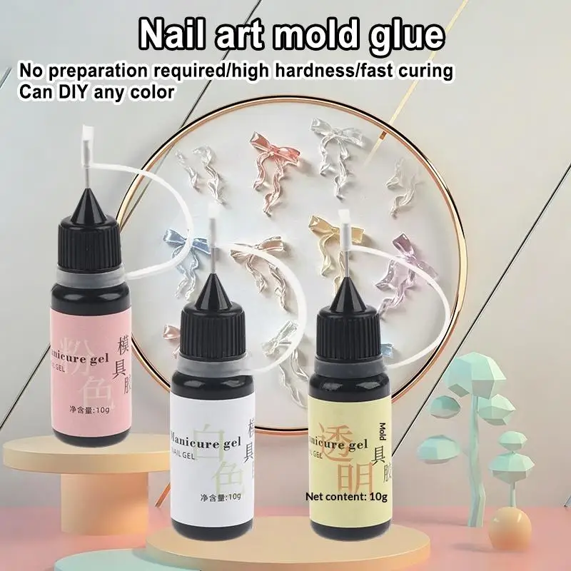 1Pcs 10g Nail Art Mold Glue With Fast Curing High Hardness And No Prep Needed For Home Manicure Salon Nail Art DIY Creation