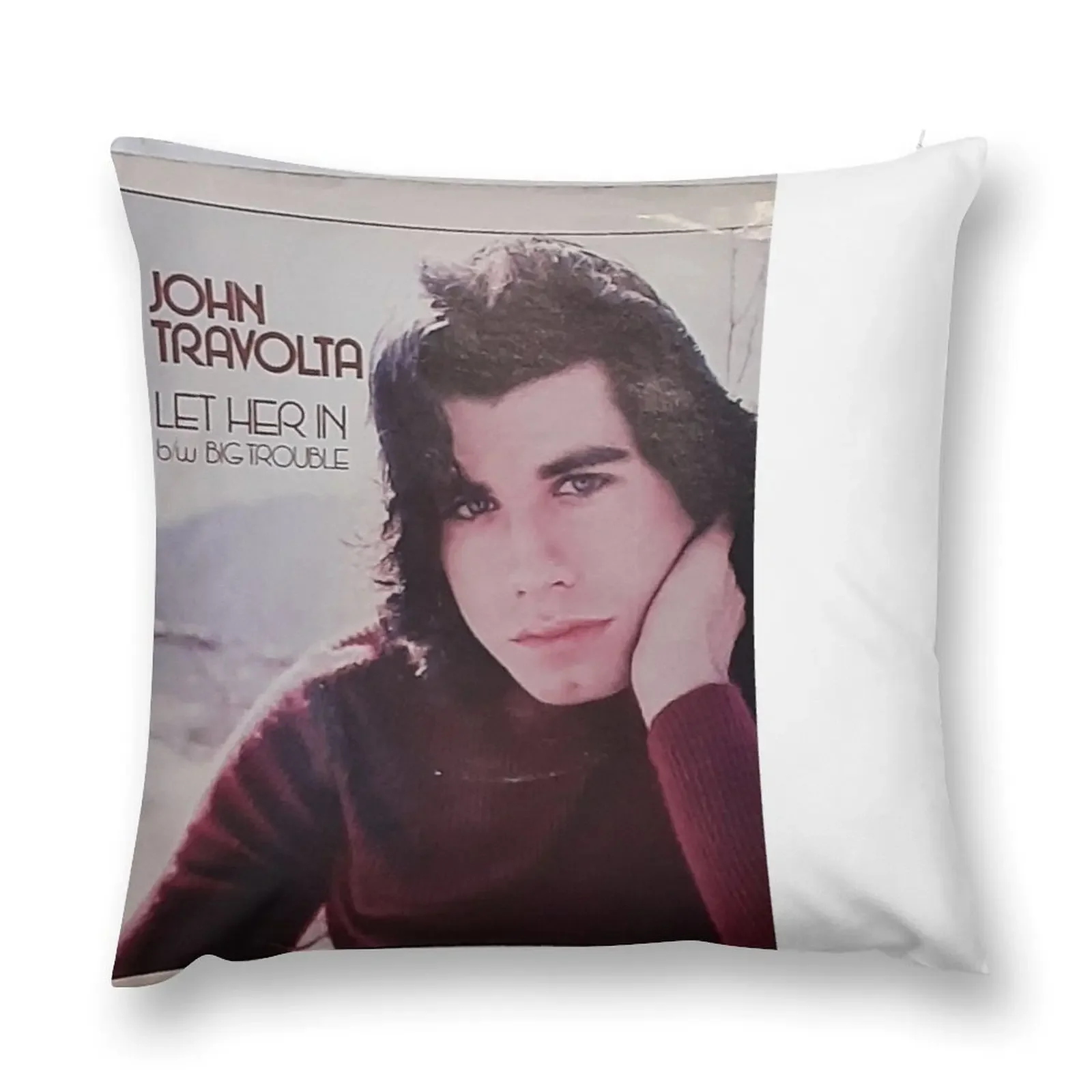 John Travolta, Travolta, Pic Slv, 45, record, early, Let Her In Throw Pillow Sofa Covers sleeping pillows Pillow Case pillow