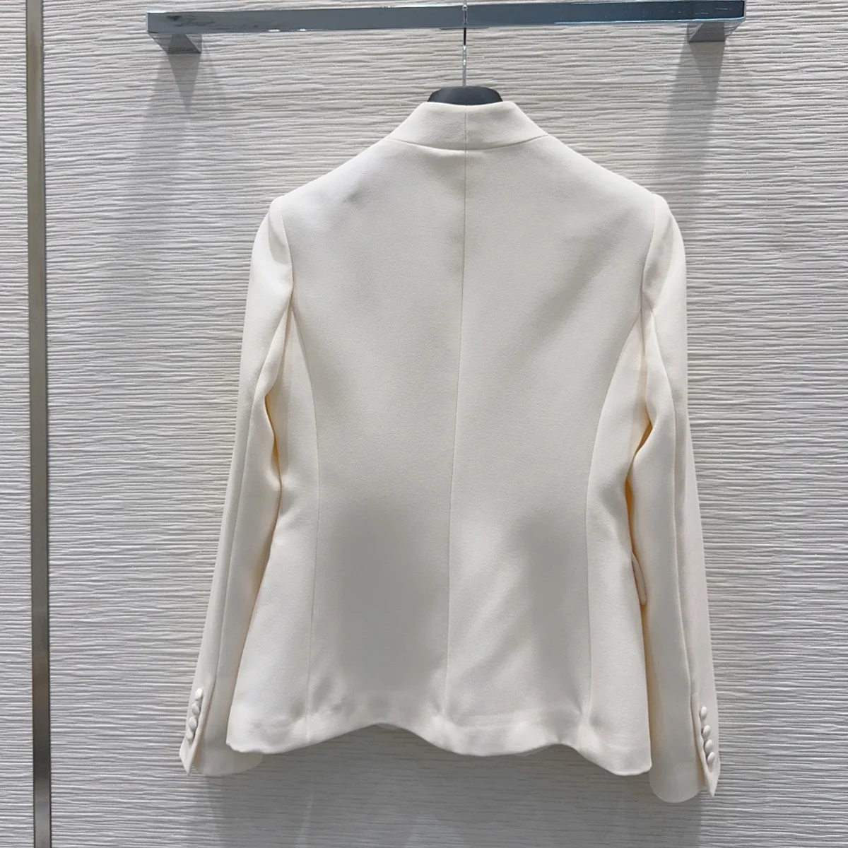 High Quality Women Stand Collar Blazer Vertical Button Decor Slim Fit Office Suit Jacket With Pockets lyt2672609