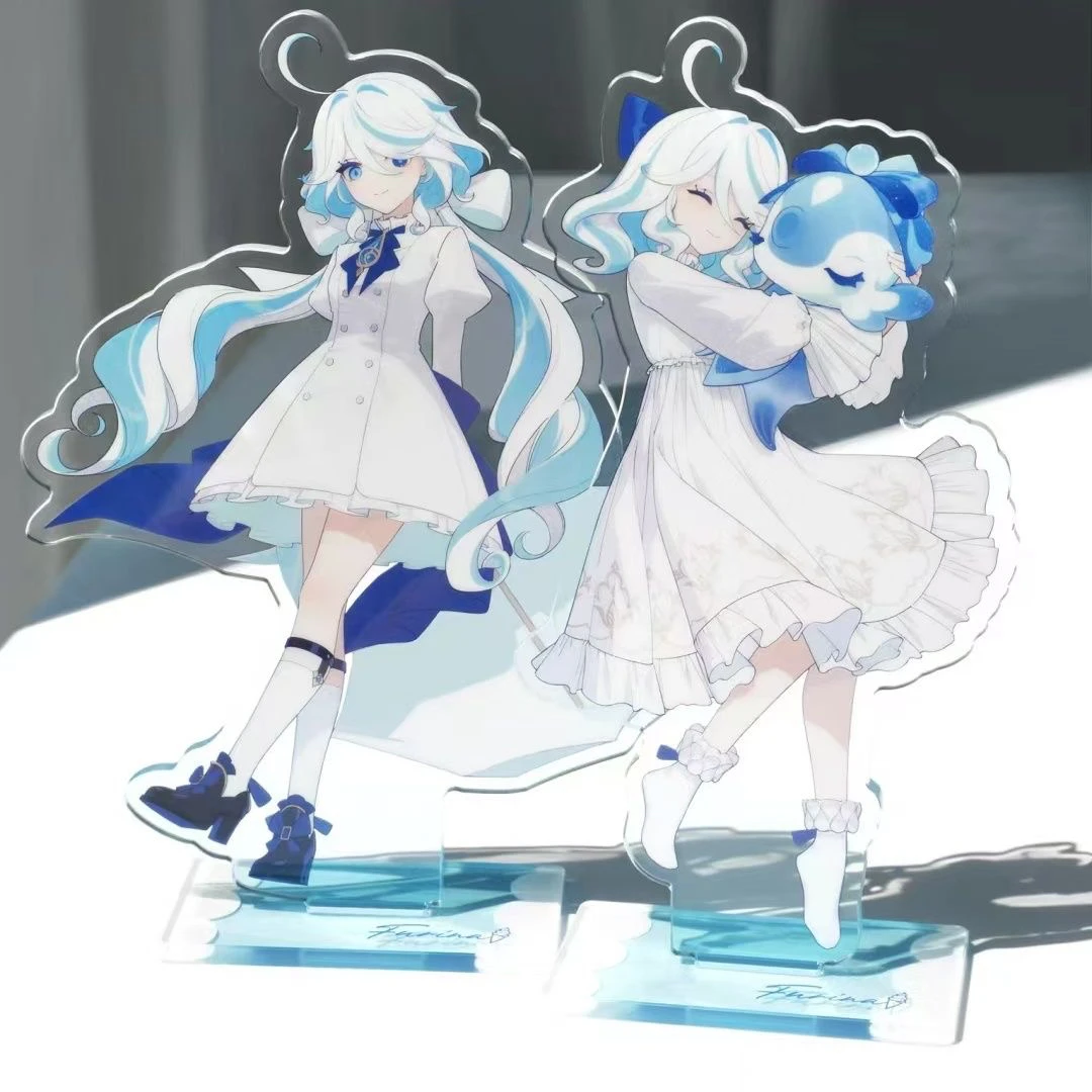 

Genshin Impact Anime Peripherals Water God Furina Acrylic Kawaii Standing sign Plate Tabletop Decoration Birthday Cute Gift