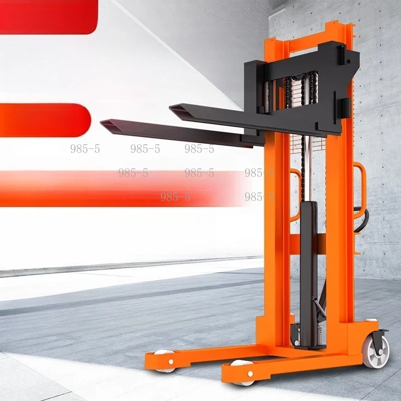 1-ton & 3.5-ton Manual Hydraulic Forklift Stacker, Small Electric Lifting Handling Equipment for High-altitude Operation