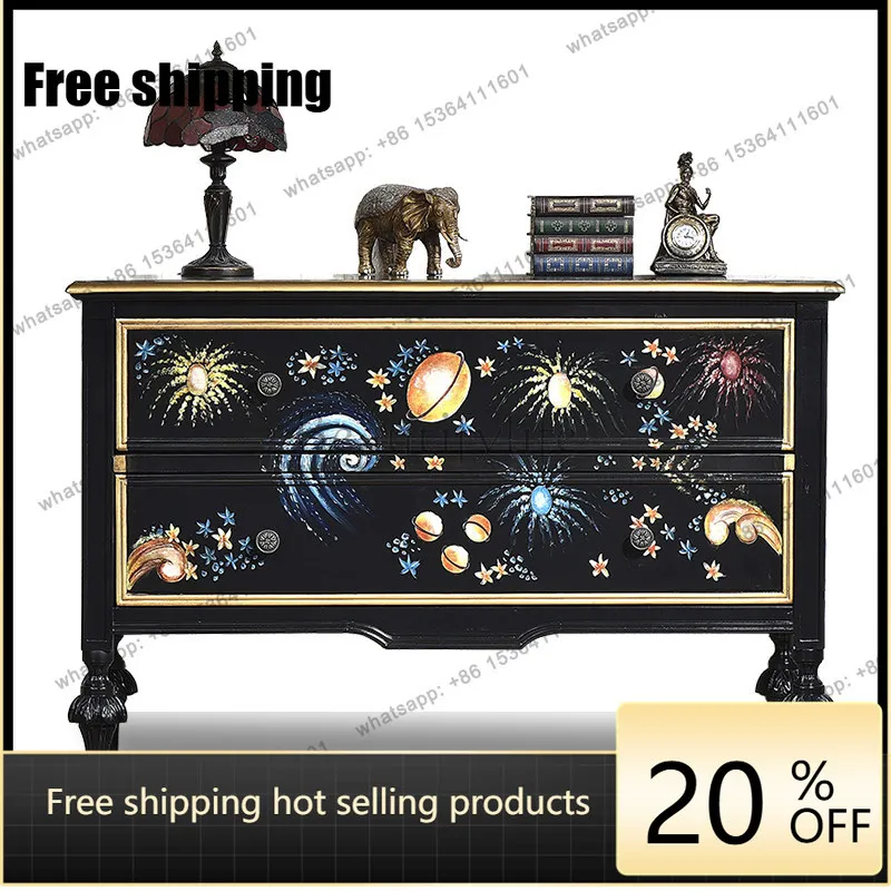 XX2026 New American Style Painted Entryway Cabinet Living Room Sofa Side Cabinet