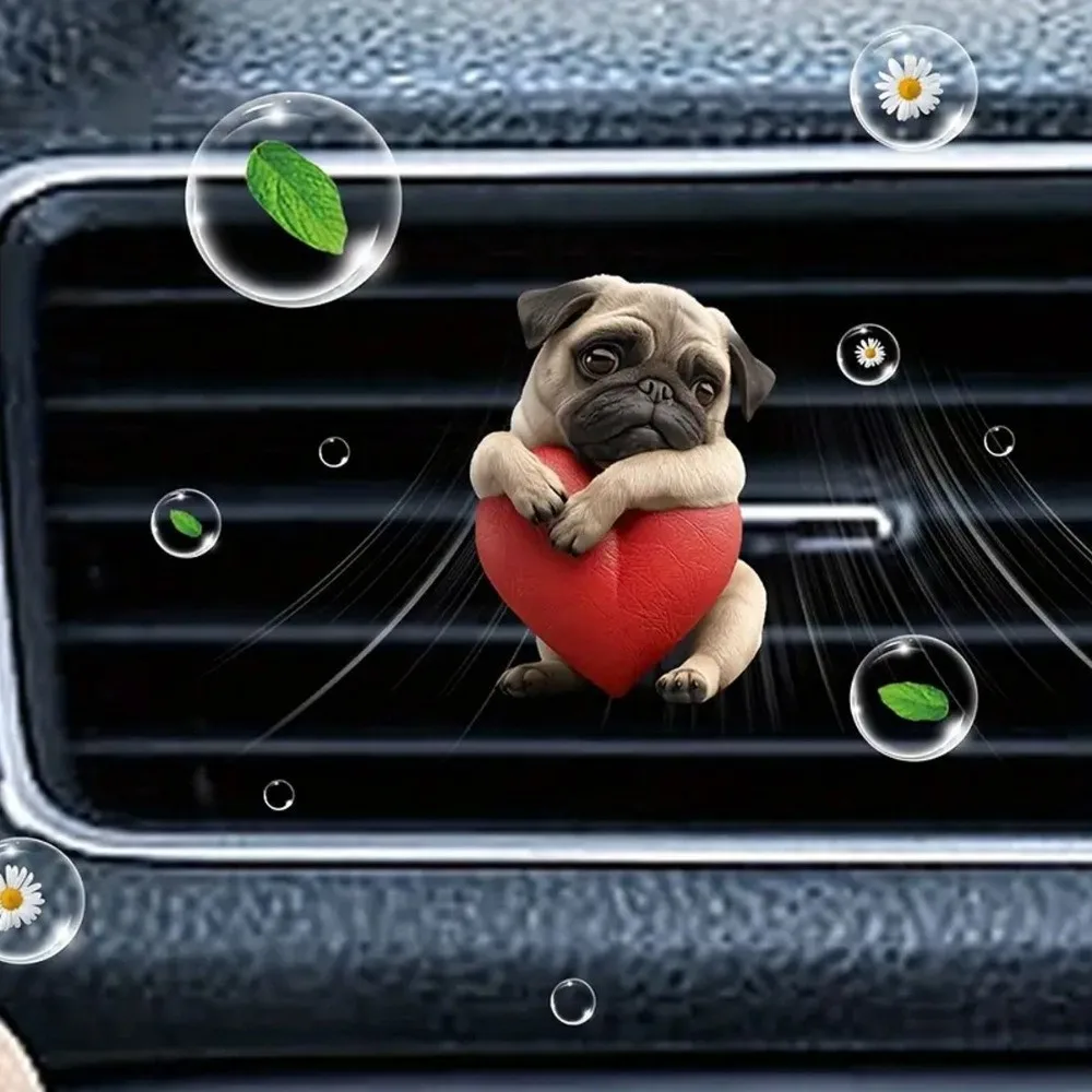 لطيف الصلصال سيارة معطّر الهواء رائحة جديدة متعة نمط الاكريليك العطر الناشر طويلة الأمد 2D الروائح الناشر