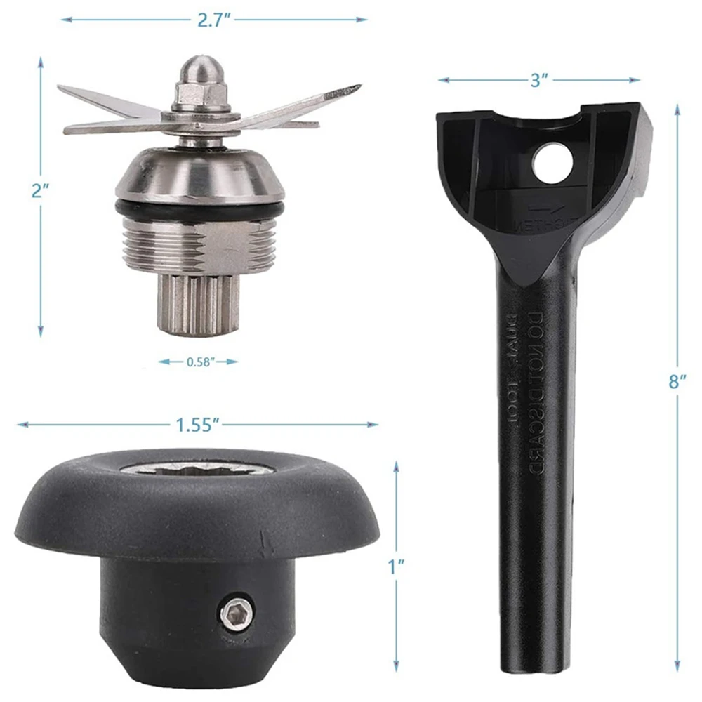 Blender Wet Blade Assembly Kit, Chave e Drive Socket Removal Tool, Peças de reposição para Vitamix 5200 Series