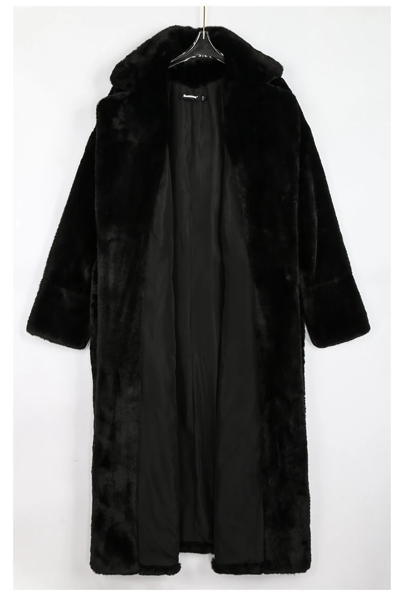 Nerazzurri Winter Long Purple Black Green Fluffy Thick Warm Luxury Faux Fur Coat Women Sashes New Arrival 2022 Furry Overcoat