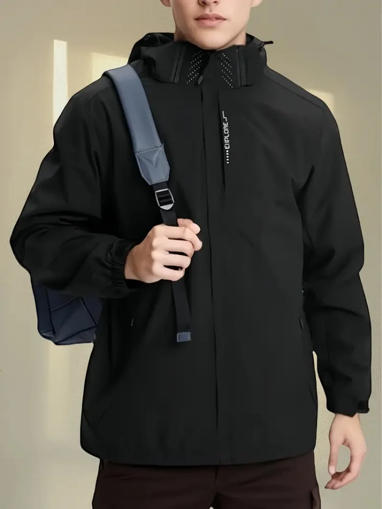 

Men's Waterproof Rain Jacket Lightweight Outer Hooded Outdoor Raincoat Hiking Windproof Jacket Climbing Outdoor Jackets