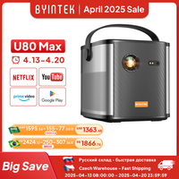 BYINTEK U80 Max Projector 3D 4K Cinema  Android 11.0 WiFi Mini Portable 1080P Home Theater Video DLP Projector with Battery