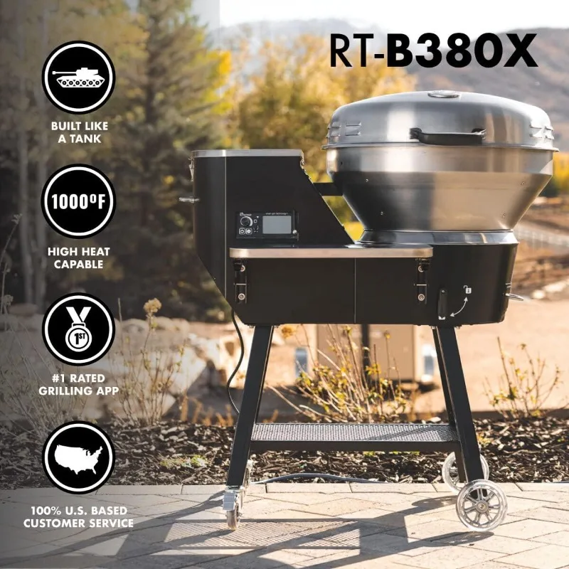 recteq Pellet Grill, RT-B380X Bullseye Deluxe, WiFi Enabled Smart Grill, Electric Pellet Smoker Grill, Wood Pellet Grill