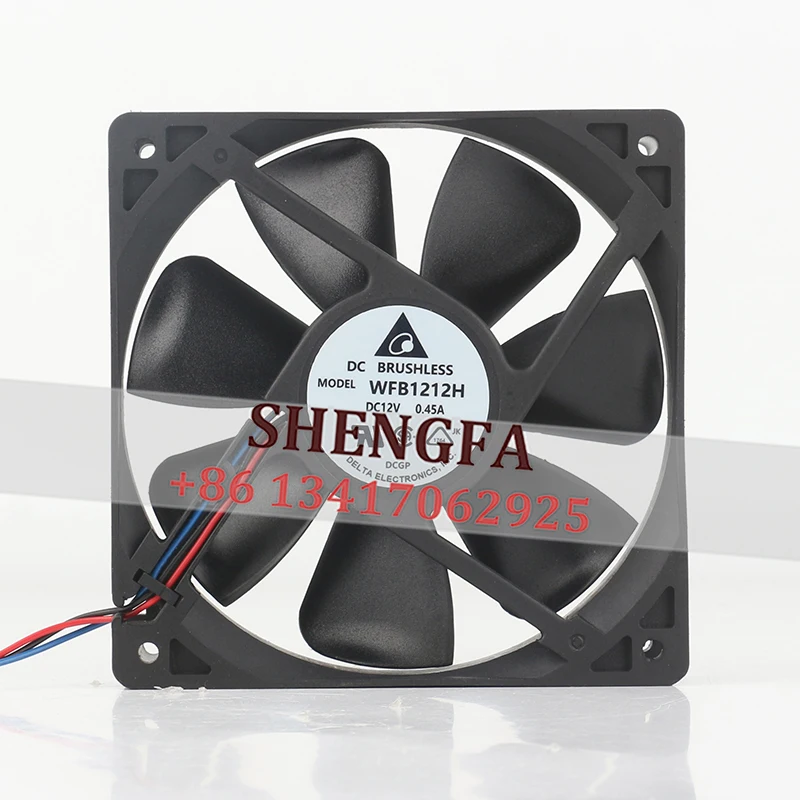 

Вентилятор охлаждения Delta DC12V 0.45A с двойным шарикоподшипником 120x120x25MM WFB1212H, 12 см, большой объем воздуха, для корпуса компьютера