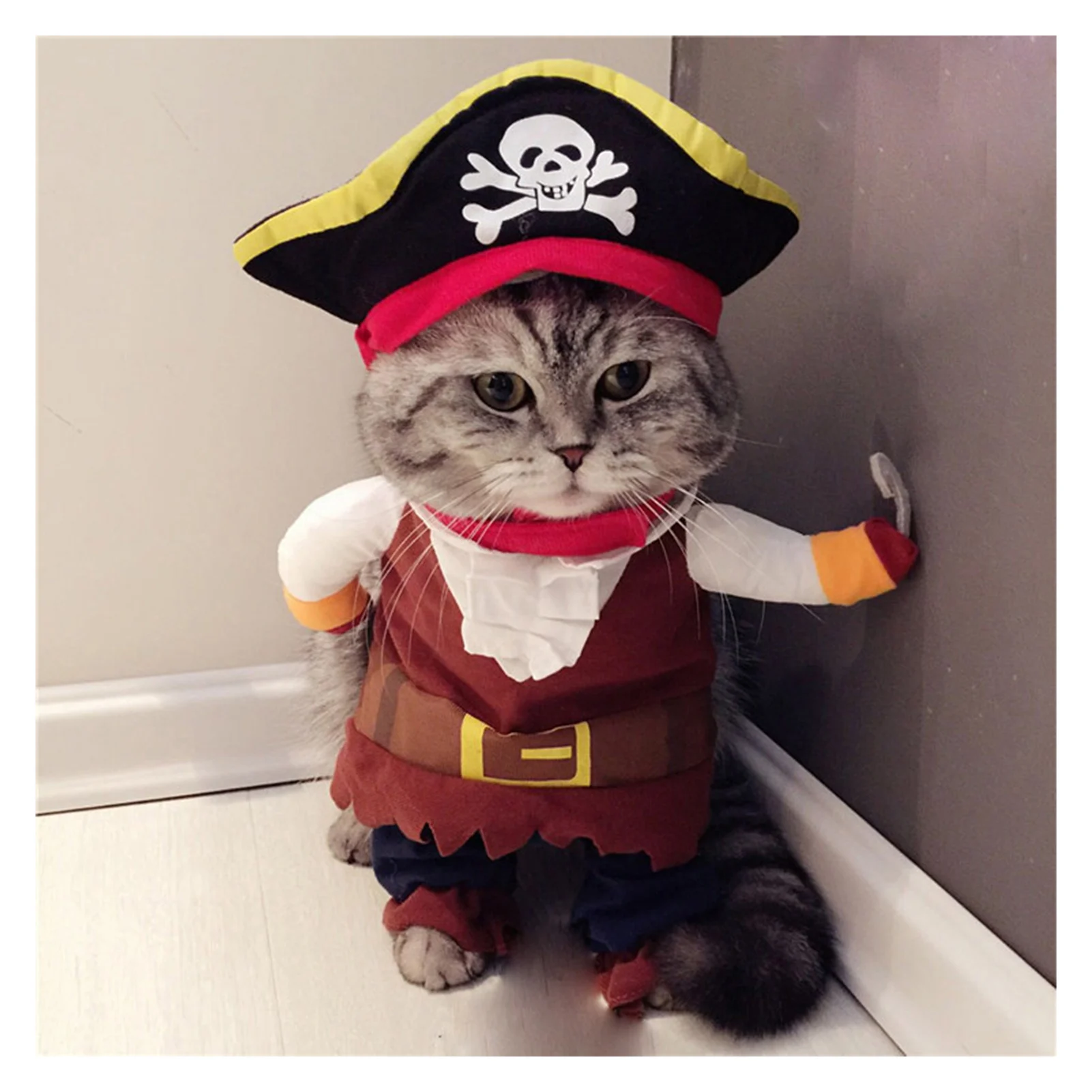 Funny Cat Pirate Costumes Cosplay Party Dog Clothing Chrismas Clothes Cool Outfit for Halloween Christmas Party Accessories