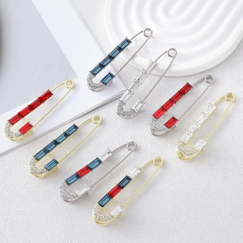 

High-end Shiny Rhinestone Waist Cincher Brooch Pins for Men Abd Women Clasp Cardigan Scarves Shawl Badge Jewelry Accessory