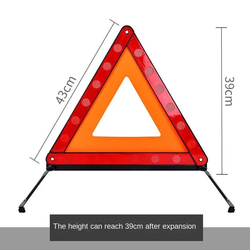 Car Emergency Breakdown Warning Triangle Red Reflective Road Safety Hazard Car Tripod Portable Foldable Stop Sign Reflector