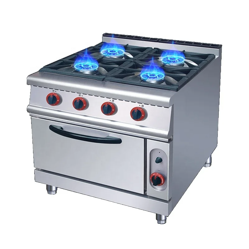 

High Quality Professional Commercial Manufacturer 4 Burner Gas Cooker 220V SY Gas Cooking Range Gas Cooktops CE Stainless Steel