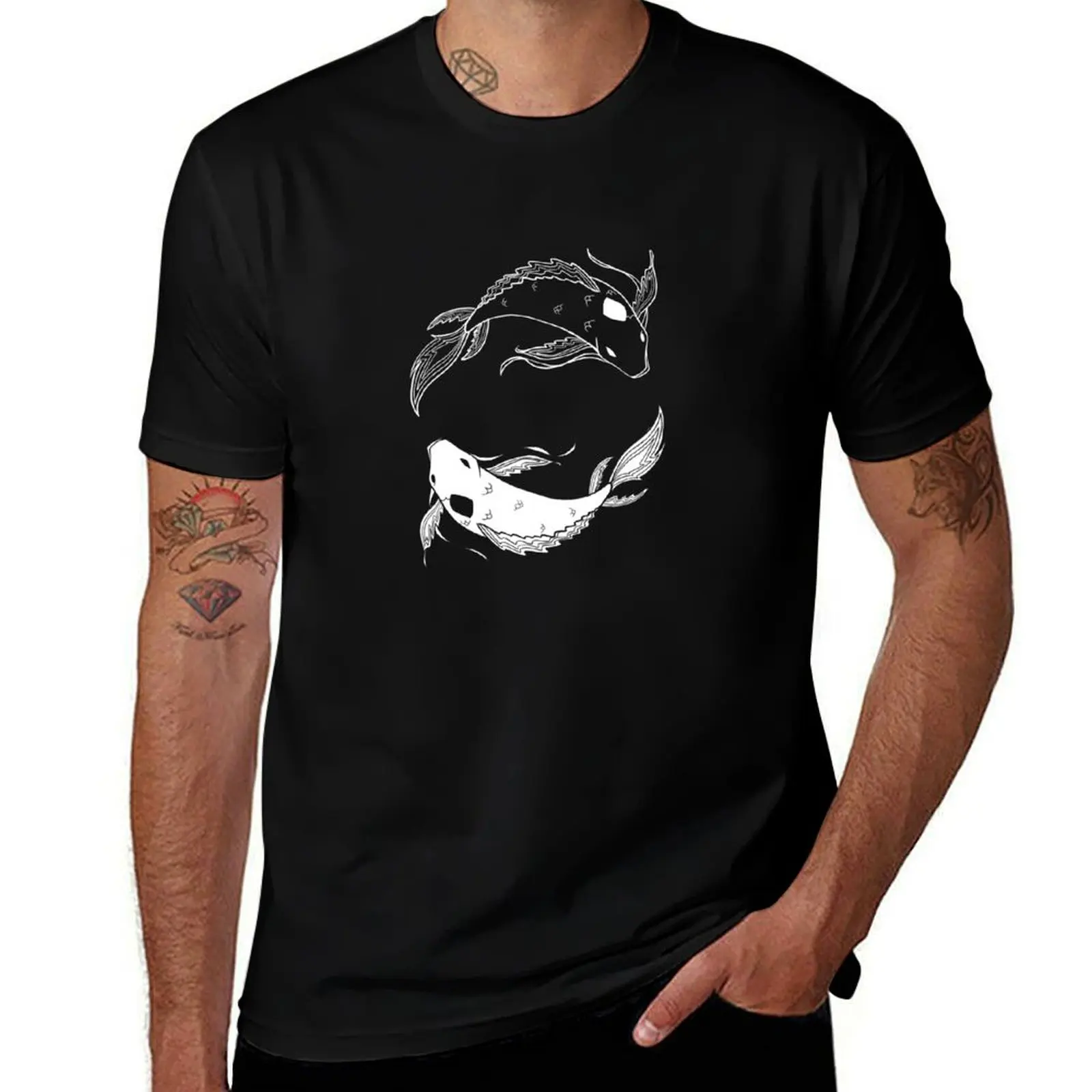 

white on black spirit fish atla T-Shirt t shirts for man graphic funny t shirts for man pack white T-Shirt