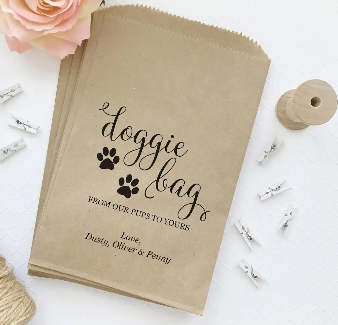 

Set of 50 Wedding doggie bag - Wedding doggy bag - Dog treat bags for wedding - Wedding favor bags