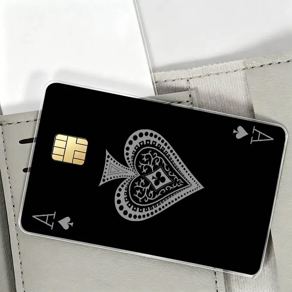 Ace of Spade black  Credit Card Public Transportation Cards Protective Sticker Waterproof Card Face Decoration