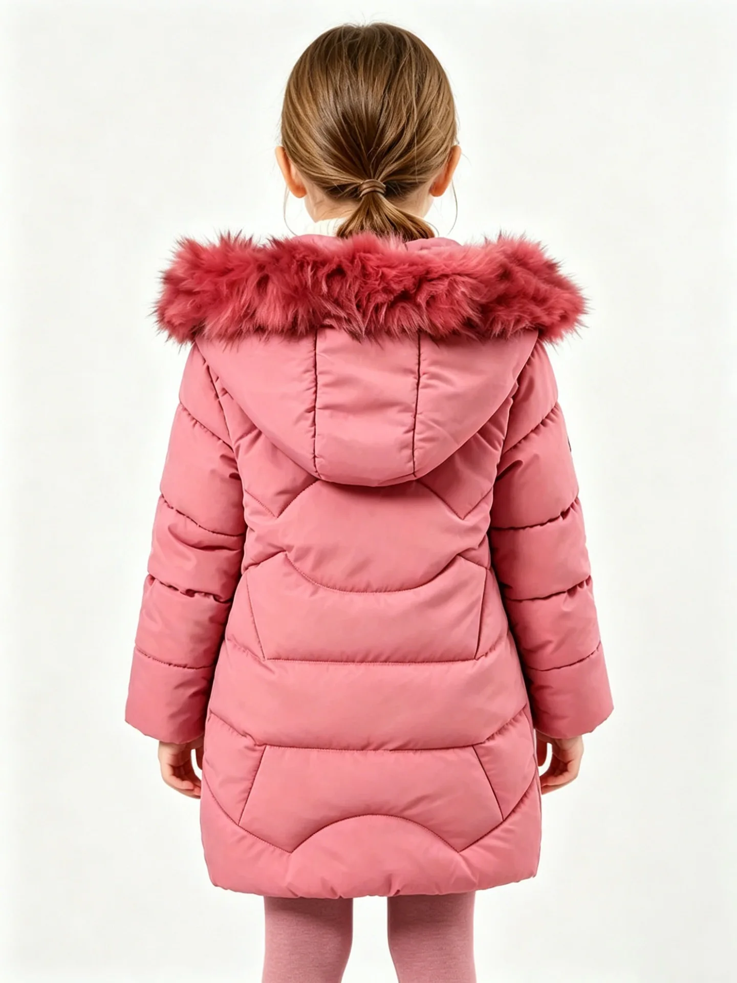 Girls Winter Thick Warm Parka Coat Faux Fur Hooded Long Puffer Jacket Windproof School Outdoor Cold Weather Outerwear