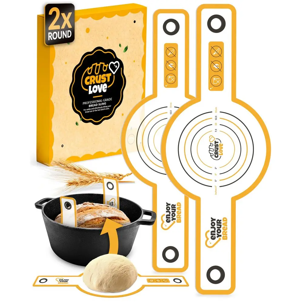 

2 шт. силиконовых круглых противней для выпечки хлеба на закваске, антипригарные, многоразовые, легко моются, термостойкие до 480°F.