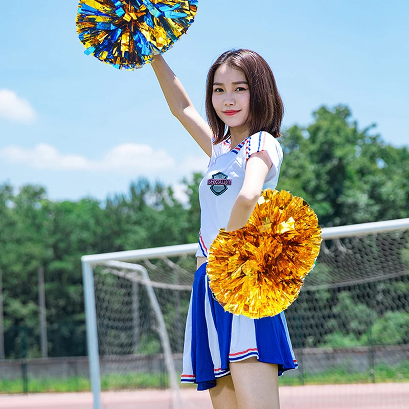 1Pc 30CM balle sport Match danse vocale fête Concert décorateur venir sur les accessoires jeu Pom Poms avec poignée pom-pom girl torcher