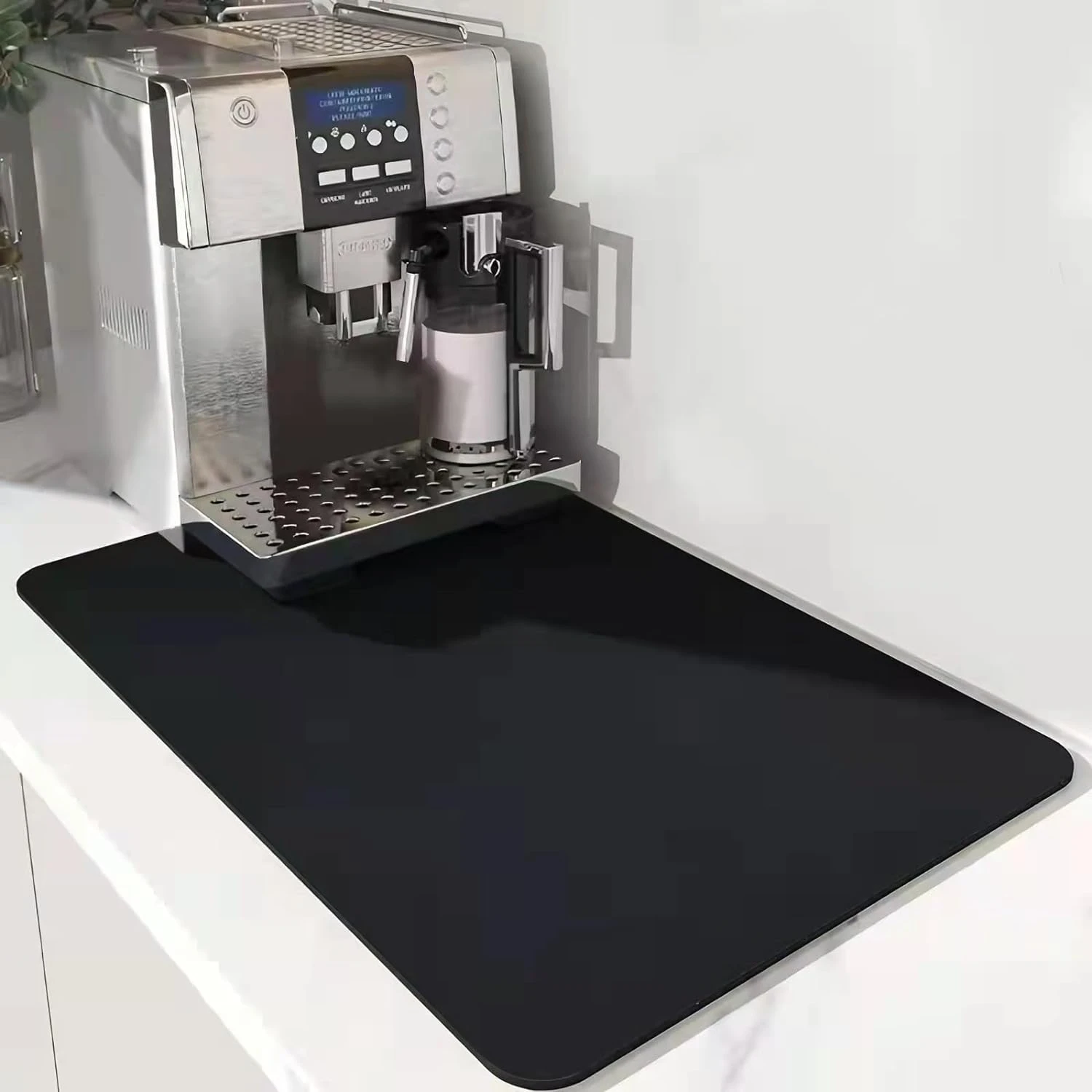 Enhance your morning ritual with the elegant and chic Black Oasis Coffee Mat - Elevate your coffee enjoyment with this sleek and