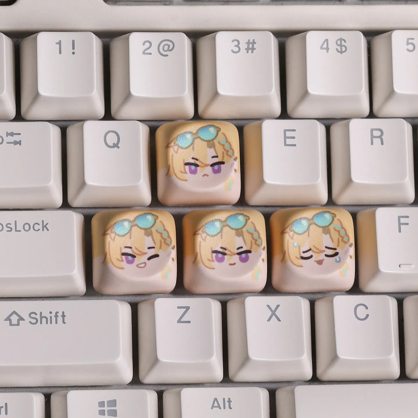 MAIMOOO Aventurine Waveflair​​ Keycaps MOA 4Keys Q Style Cute Honkai: Star Rail Phainon Mydei ​​Game Mechanical Keyboard Keycap
