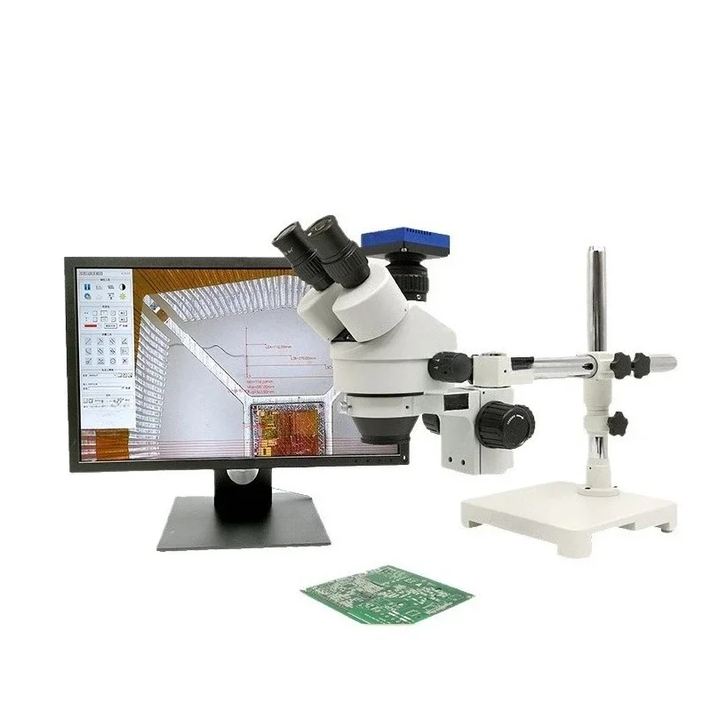 2000H high definition trinocular video camera large depth of field microscope circuit board FPC chip optical communication