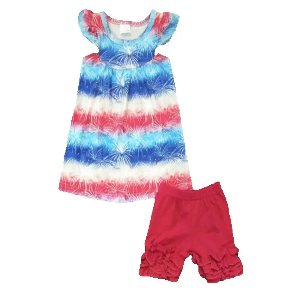 

A10-5-2 girl July 4th summer set shorts set