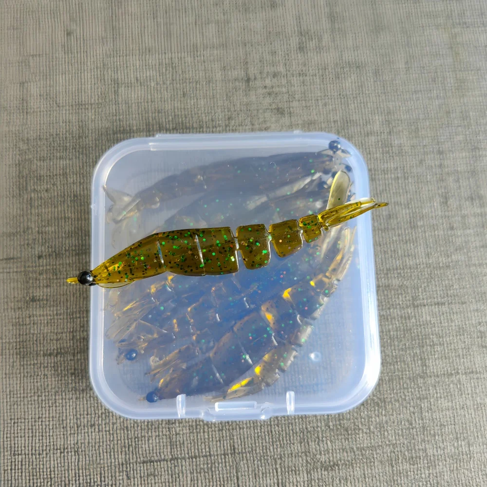 MUKUN 10PCS 1.3g 58mm 20PCS 0.4g/40mm Mini Isca Artificial de Camarão Macio para Pesca, Iscas de Silicone para Bass, Acessórios de Pesca