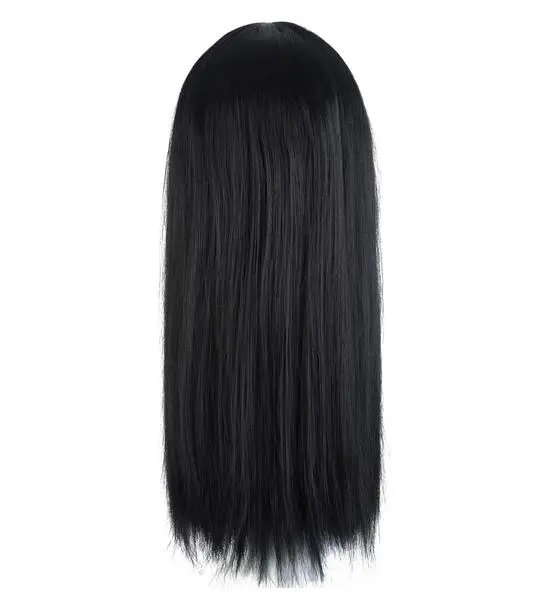 Synthetic Wig Medium Straight Pink women hair cosplay costume carnival Halloween Party Black 50 cm Long Wig