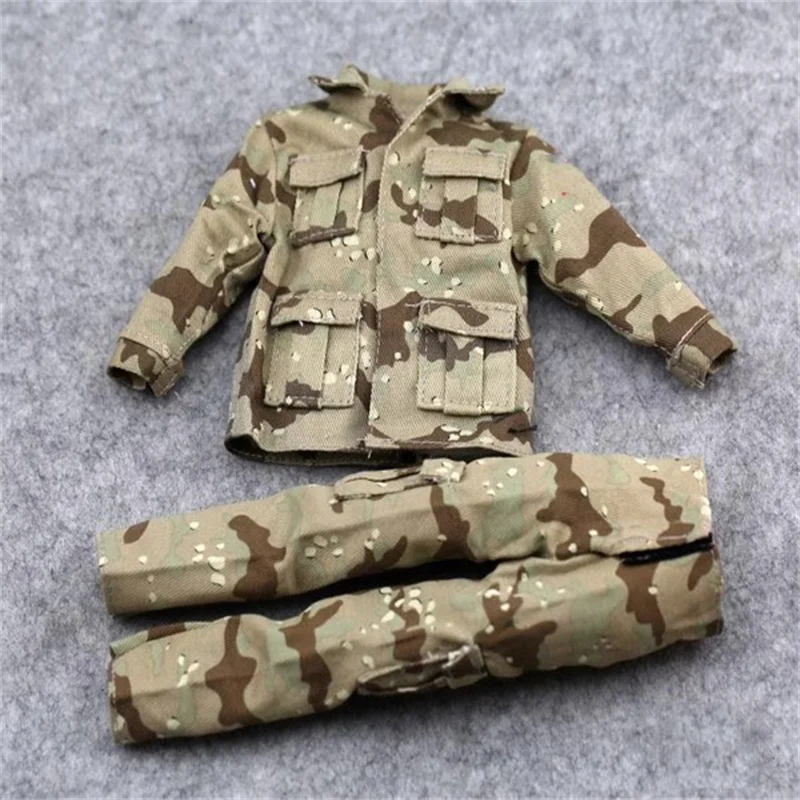 1/6 Soldier Accessories US Military Desert USMC MI Color Uniform Top Pants Model Toy For 12'' Action Figure Body In Stock