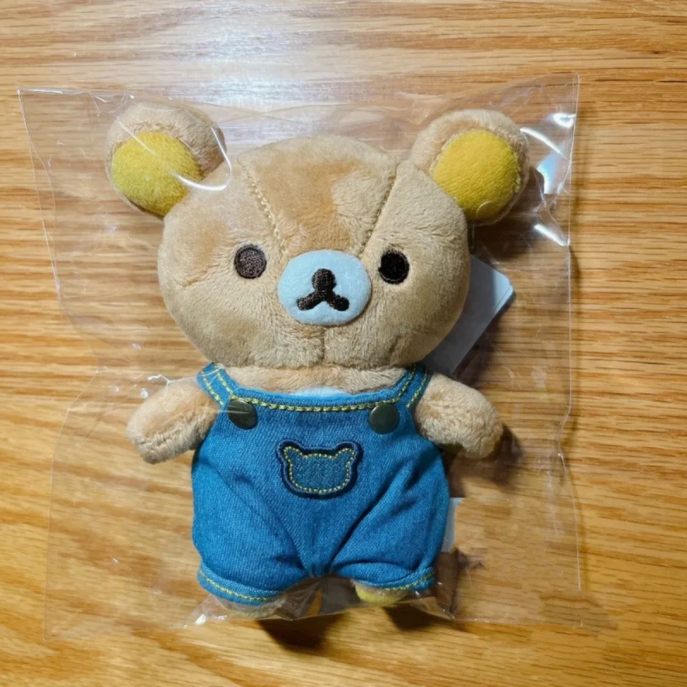 10cm kawaii rilakkuma saco de brinquedo de pelúcia chaveiro pingente anime dos desenhos animados bonito estudante mochila acessórios presentes da menina brinquedos