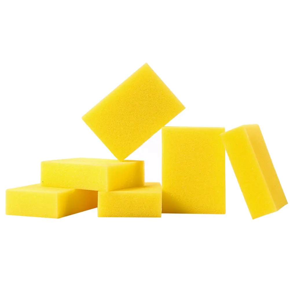 24pcs Yellow Hair Cleaning Brush Rectangular For Barber Neck Duster Salon Wash Sponge Multi-Functional Washing Sponge For Car