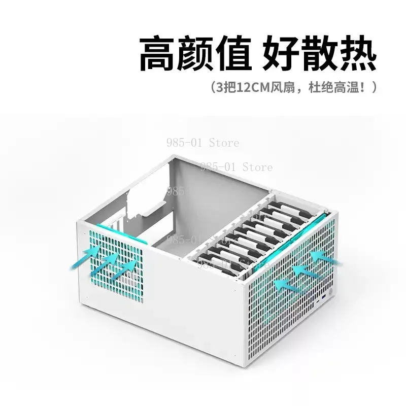 B10 10 Disk NAS Chassis ATX Daya Besar ATX Full High PCIe Hitam Synology Layanan Penyimpanan AIO