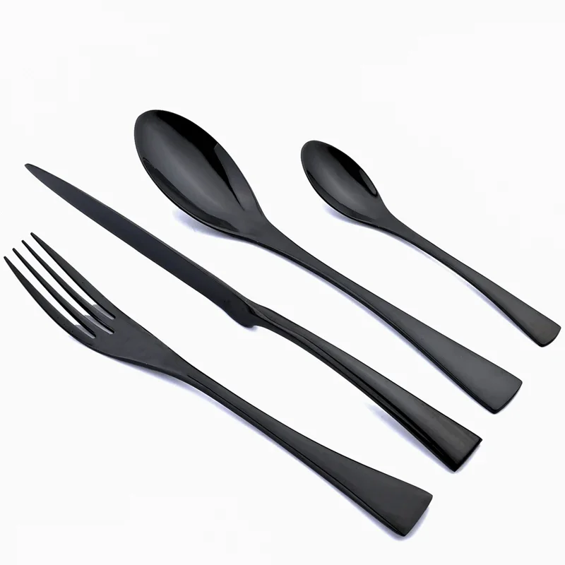 24Pcs/Set  Cutlery Sets 304 Stainless Steel mirror Tableware Knife Forks Spoons Silverware Dinnerware Kitchen Flatware Gift Box