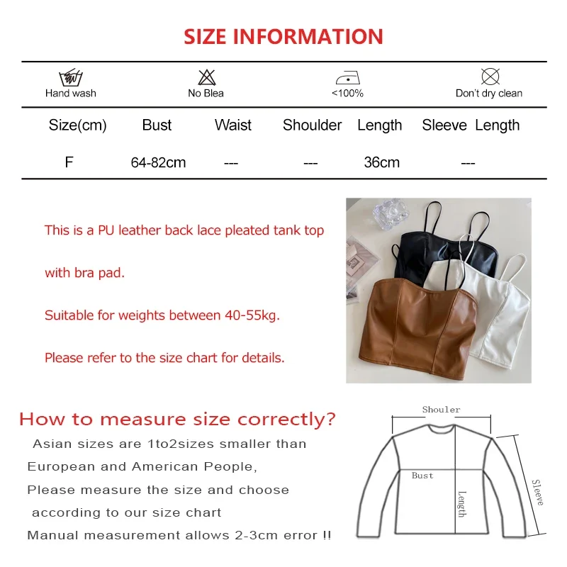 Women 2024 Sexy PU Leather Back Pleated Tank Top With Bra Pad Lace Design Crop Top Elastic Solid Summer Backless Versatile Camis