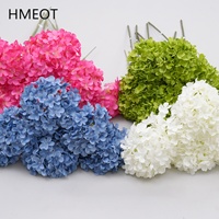 H999101 20CM/15CM Diameter White Blue Hot Pink Green Hydrangea Artificial Flower Branch Home Room Table Vase Decor Banquet Props
