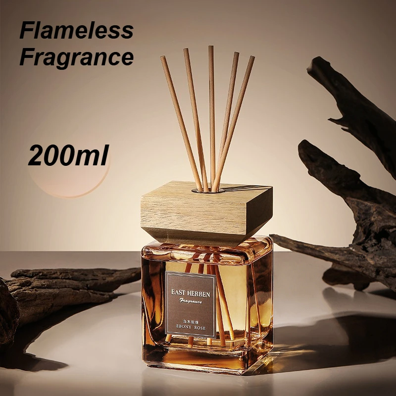 200ml Non-fire Home Fragrance Hotel Living Room Lasting Extender Reed Diffuser Aromatherapy White Tea Ebony Rose Shangri-La
