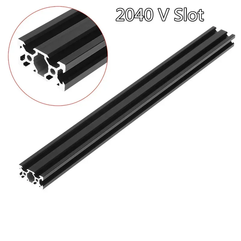 

2040 V-Slot Extrusion European Standard Anodized Aluminum Profile Frame 400 500mm Length Linear Rail for CNC 3D Printer Black