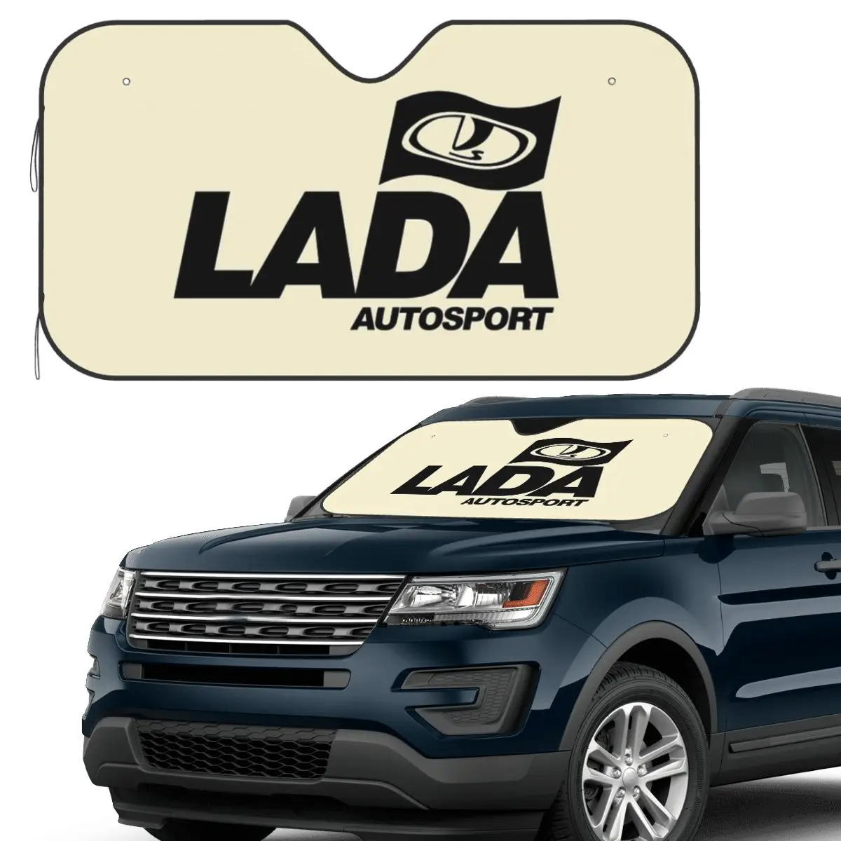 

Lada Autosport с логотипом флага (черный) Солнцезащитный козырек на лобовое стекло автомобиля, переднее лобовое стекло, солнцезащитный козырек, аксессуары, чехлы