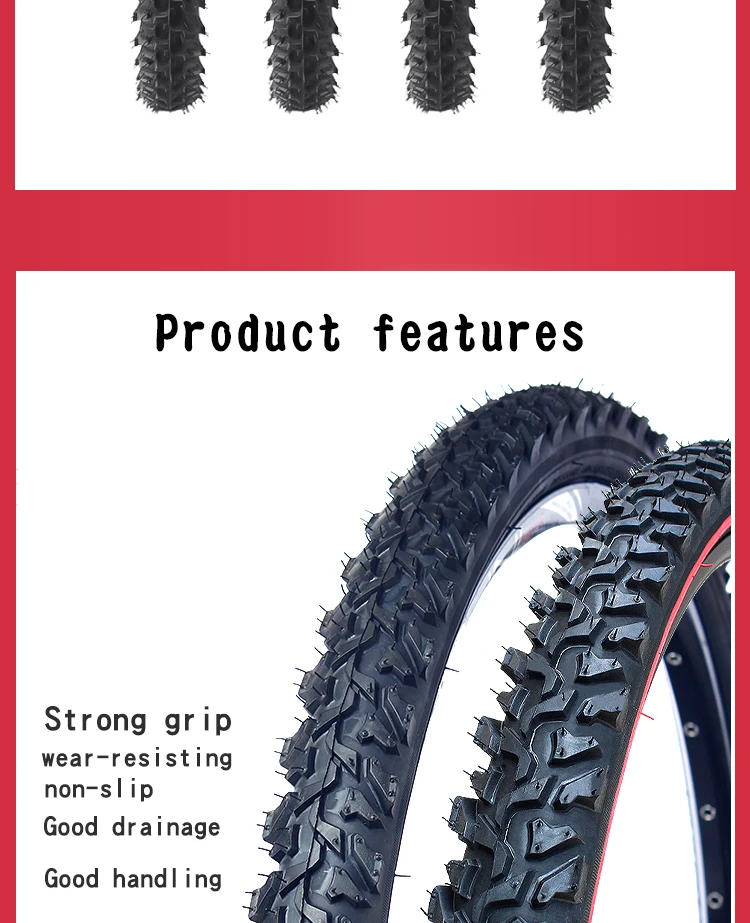 2PCS KENDA K849 24/26 zoll Berg MTB Fahrrad Reifen BMX 24*1,95/26x1,95/2,1 Schwarz Rote Linie Verdickt Cross-country Reifen – Detail 4
