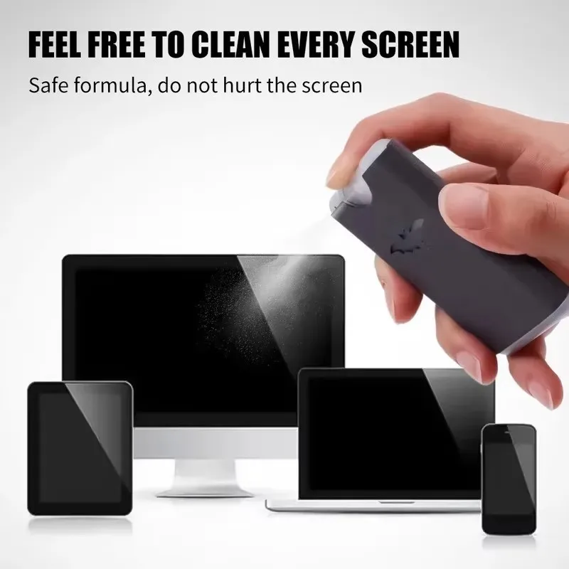Środek do czyszczenia ekranu 2 w 1 w sprayu do telefonu komórkowego PC Tablet Ipad Środek do usuwania kurzu z ekranu Ściereczka z mikrofibry Narzędzia do czyszczenia — zdjęcie 3
