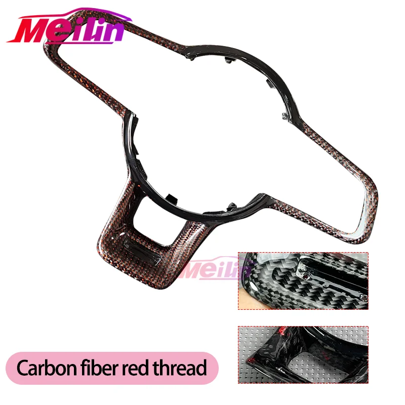 

Рамка кнопки из углеродного волокна с красной проволокой для рулевого колеса, автомобильные детали, подходящие для Volkswagen Golf 7 GTI