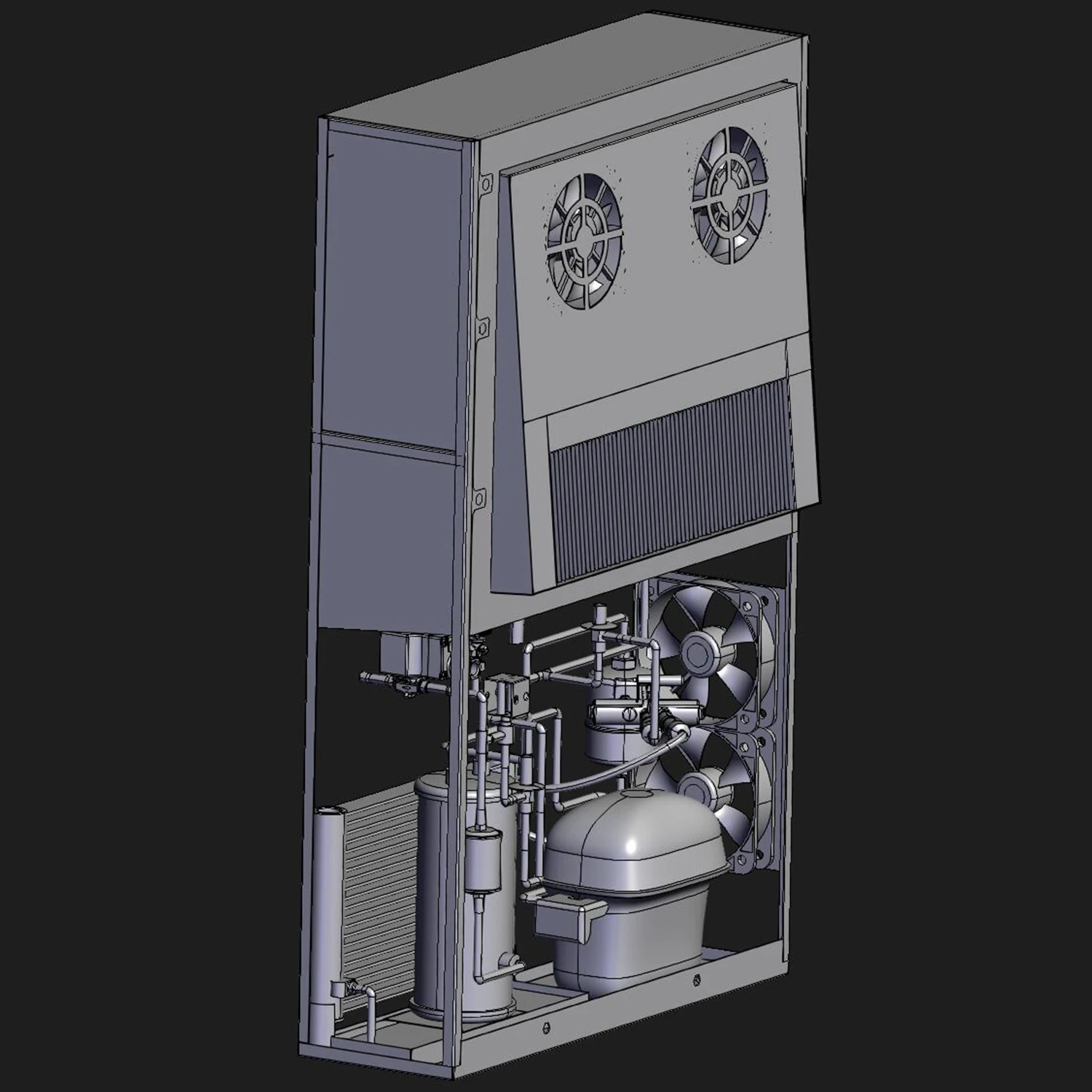 3/4HP fin & tube heat exchanger is suitable for supermarket service equipment, such as upright freezers, air curtains & islands