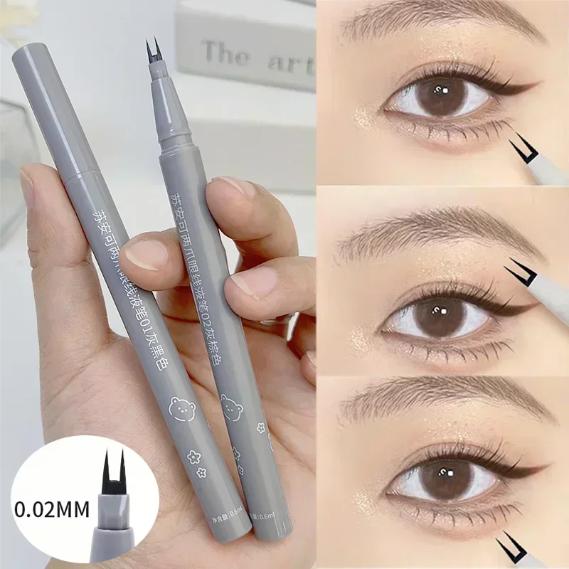 2 Point Ultra-thin Liquid Eyeliner Pen Waterproof Lasting Natural Quick Dry Lower Eyelash Eyebrow Tattoo Pen Eye Makeup Cosmetic