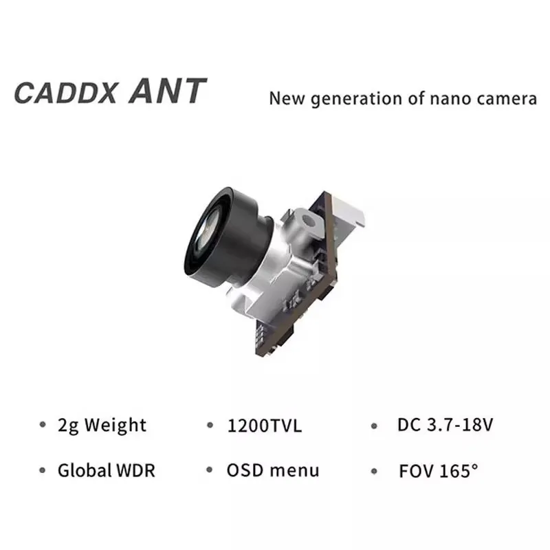 Telecamera CADDX Snail Nano FPV con riduzione del rumore 3D ANT e ampio raggio dinamico - per droni da corsa FPV, obiettivo ad alta definizione